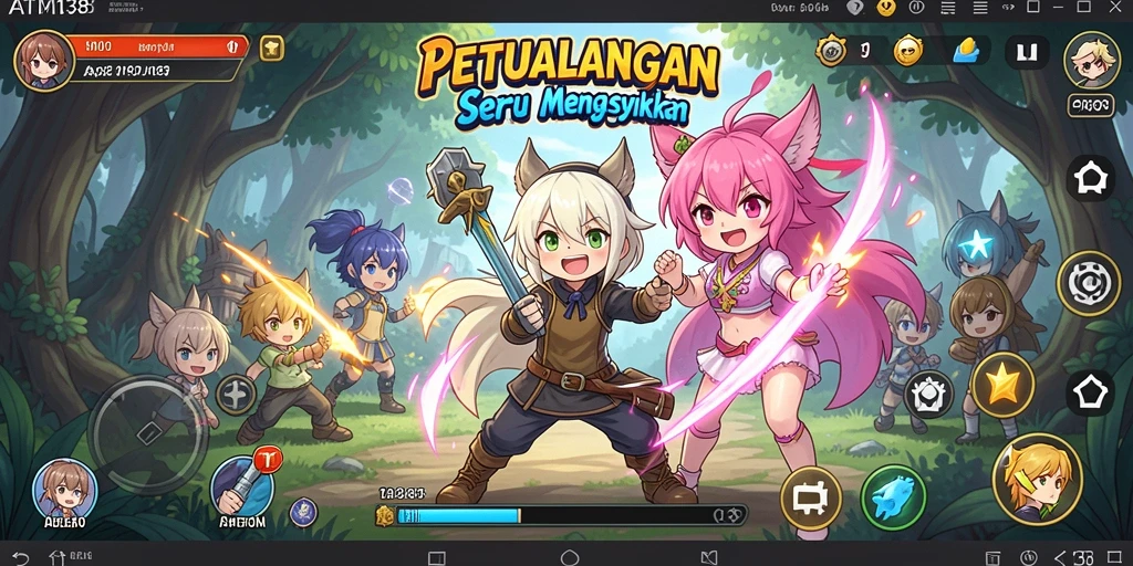 Tampilan gameplay <strong>ATM138</strong> yang memukau dengan karakter Anime ikonik.