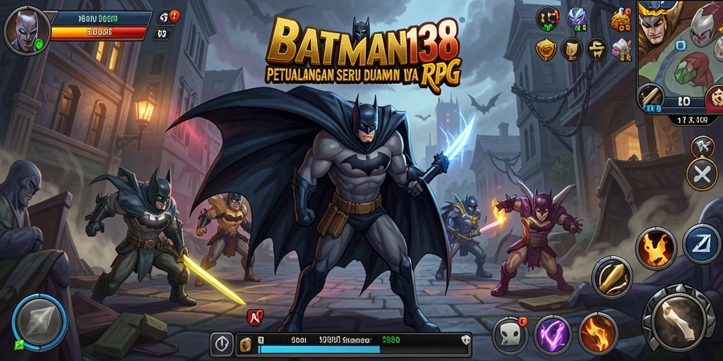 Screenshot gameplay BATMAN138 menampilkan pertarungan epik antara karakter dan musuh.