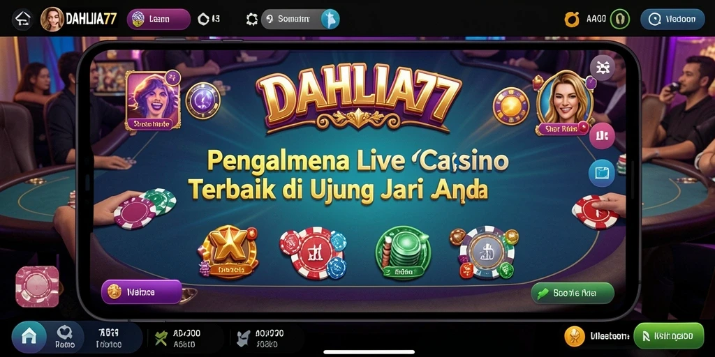 Screenshot gameplay DAHLIA77 menampilkan dealer langsung dan aksi kasino.