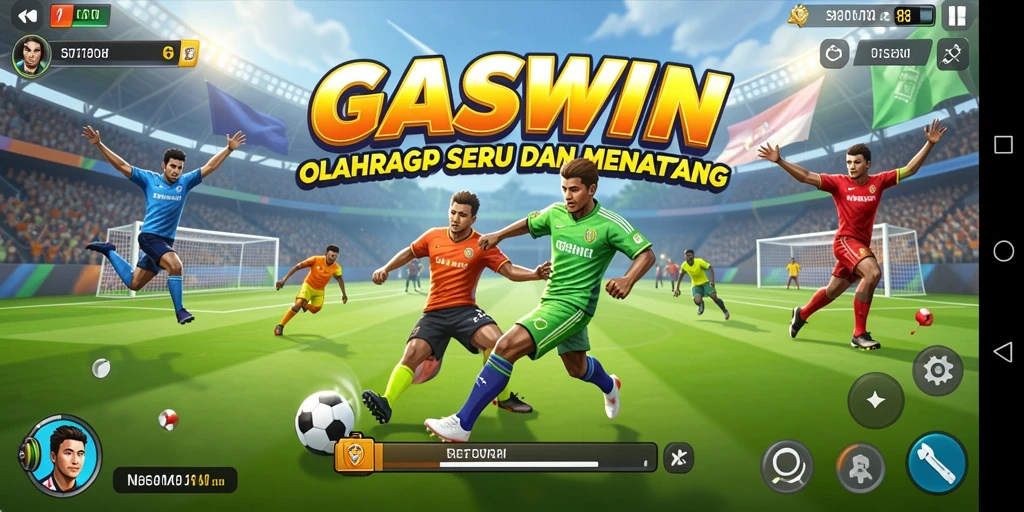 Screenshot GASWIN menampilkan aksi seru dalam pertandingan olahraga.
