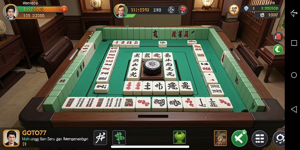 Screenshot gameplay GOTO77 menampilkan aksi mencocokkan ubin Mahjong.