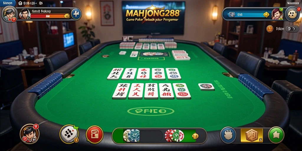 Tampilan permainan Poker yang mendebarkan di MAHJONG288.