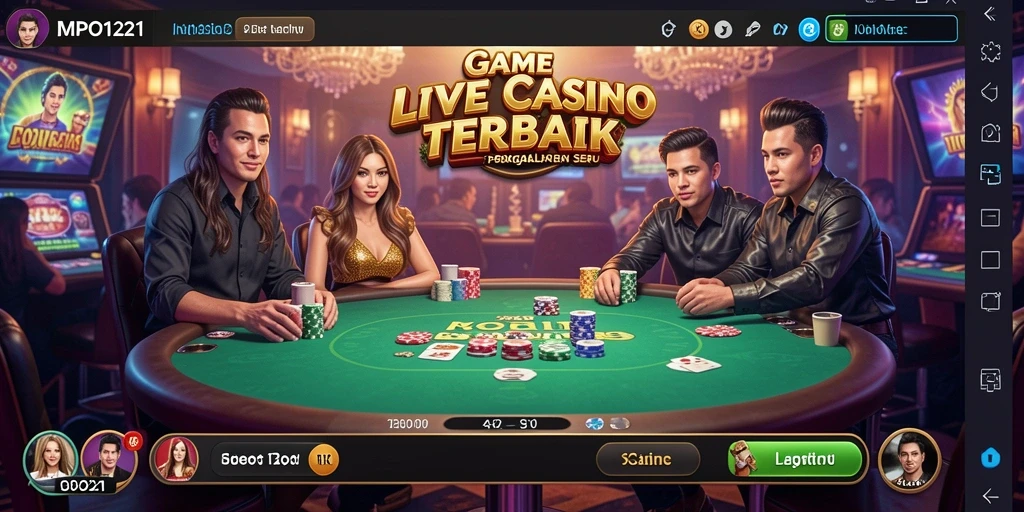 Tampilan gameplay Live Casino yang mendebarkan dan interaktif.