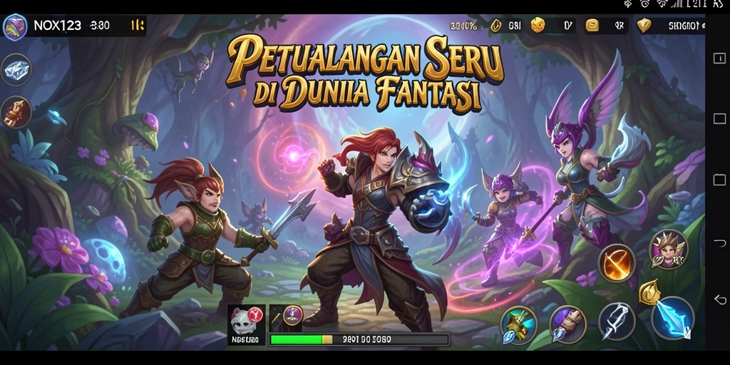 Tampilan gameplay NOX123 yang penuh aksi dan eksplorasi.