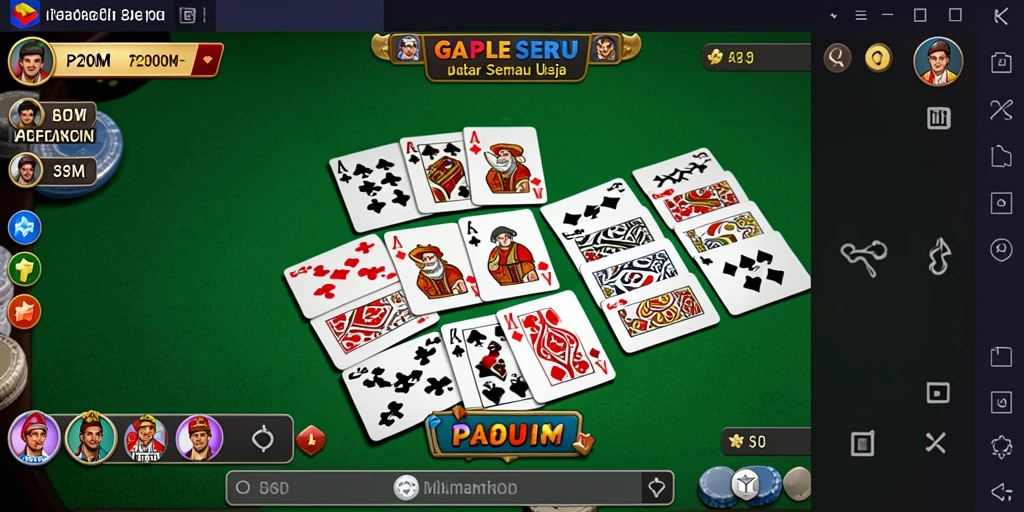 Tampilan gameplay Gaple yang seru dan interaktif di P200M.
