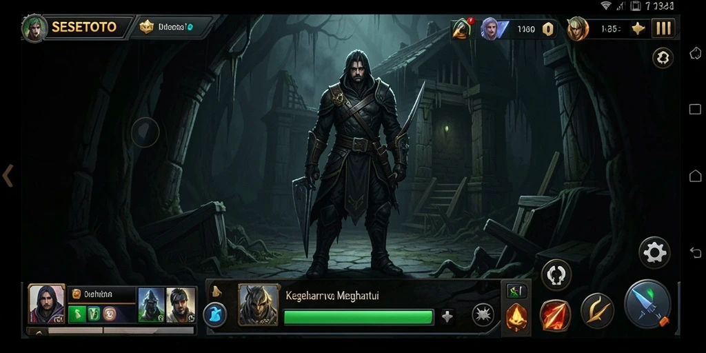 Tangkapan layar SESETOTO menunjukkan suasana gelap dan menakutkan dalam gameplay.